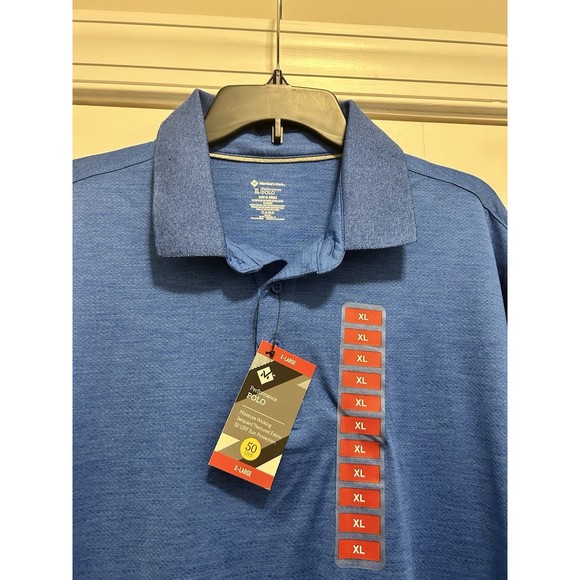 Member's Mark Men's Jacquard UPF 50 Moisture Wicking Performance Polo XL Blue - Picture 2 of 3
